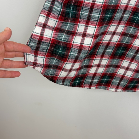 Lauren Ralph Lauren Nightshirt Womens Medium Red White Plaid Cotton Flannel PJs - Picture 8 of 11